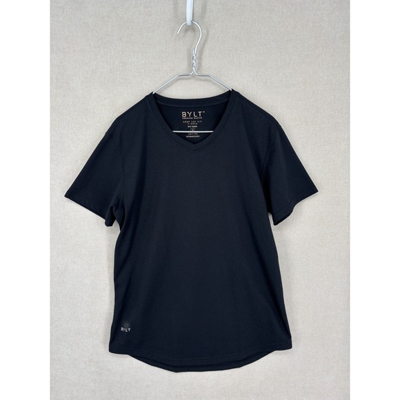 BYLT Basics Other - BYLT Premium Basics T-Shirt Mens M Black Lux Drop Cut V-Neck Athleisure